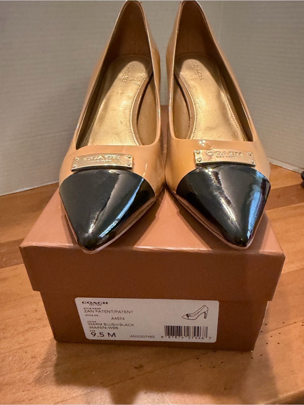Coach Two-Tone Pointed Toe heels in nude and Black